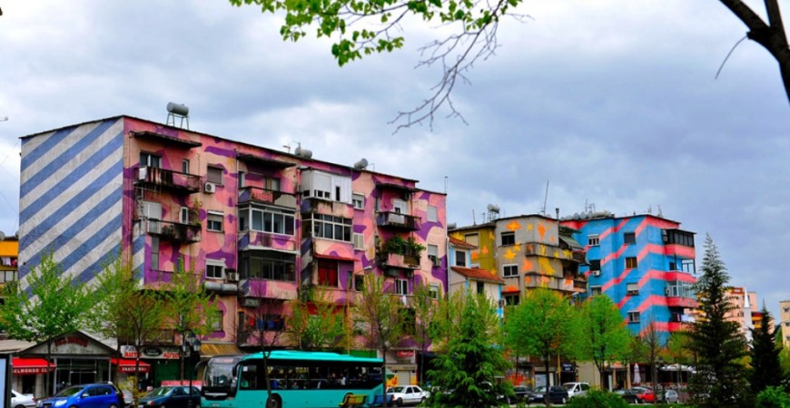 Walking Around the Incredibly Colorful Buildings of Tirana